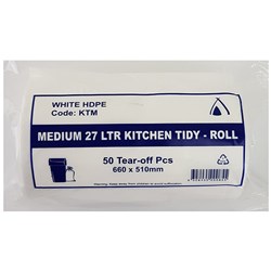 Bin Liners - Medium - 27 Litre 50pc
